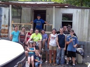 A small group of young adults who volunteered with the mission trip