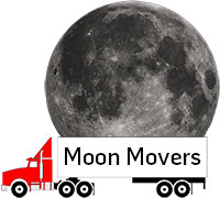 Truck hauling a moon