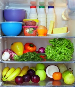 Fridge full of groceries