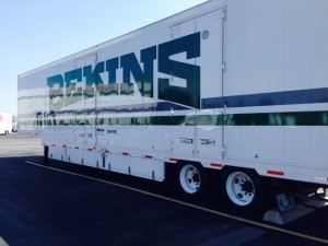 Outside of closed door Bekins Truck