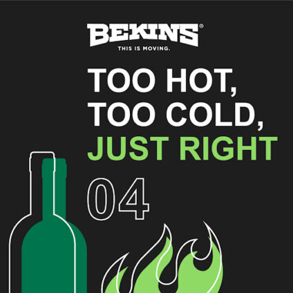 wine bottle graphic with the words "too hot, too cold, just right"