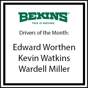 Bekins Drivers of the Month - August 2016