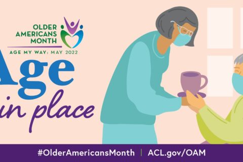 Graphic celebrating older Americans month.