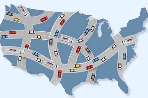 map graphic of cross country moving