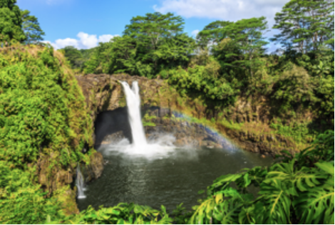 A waterfall in Hilo, Hawaii.