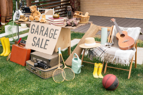 items for sale at a garage sale