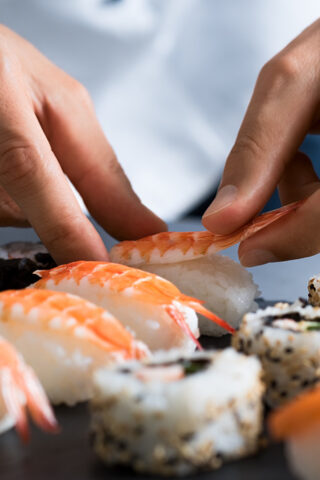 Chef preparing sushi