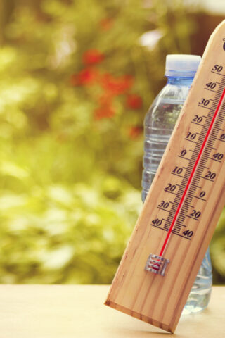 Thermometer on summer day