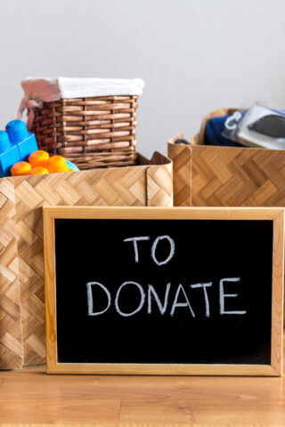 boxes of donations