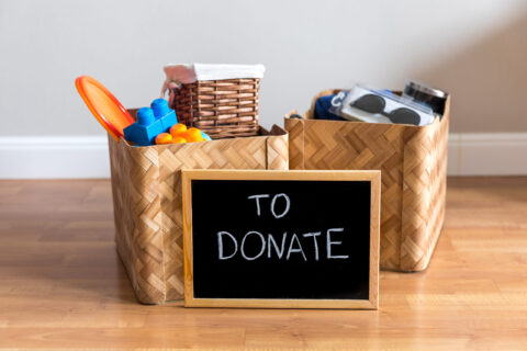 boxes of donations