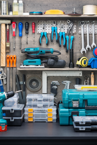 an organized tool desk