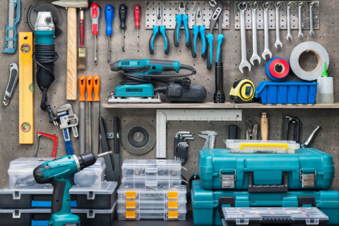 an organized tool desk