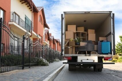 Truck filled with boxes,